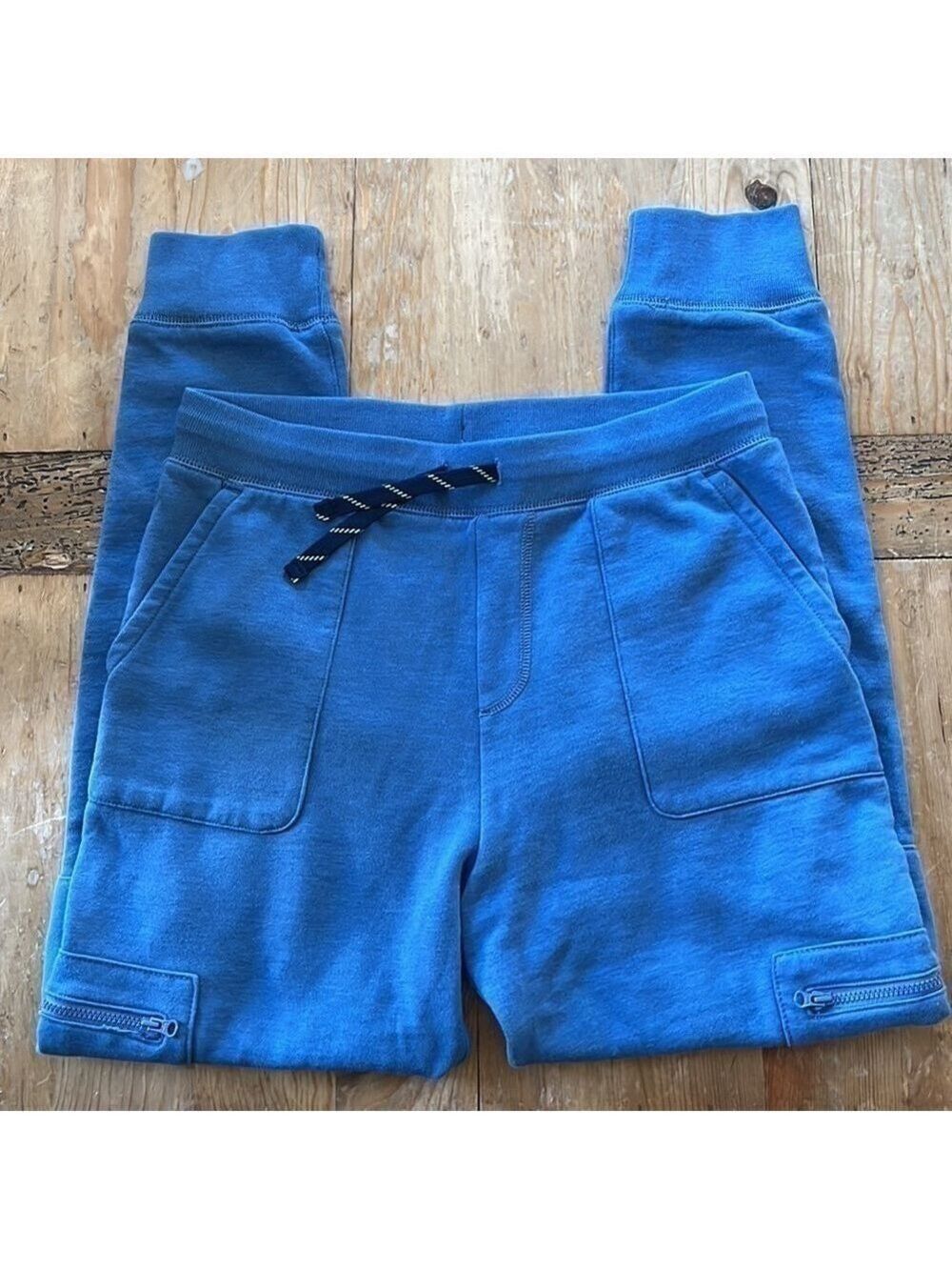 𝅺j. Crew CrewCuts Boys cozy fleece cargo sweatpants indigo blue XL 12-14